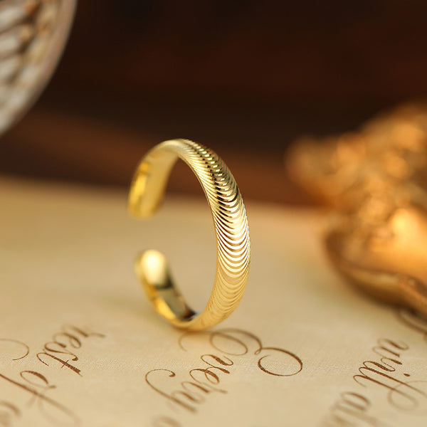 Cat's Eye S925 Silver Brushed Ring, Simple and Versatile, the Perfect Gift for Girlfriend