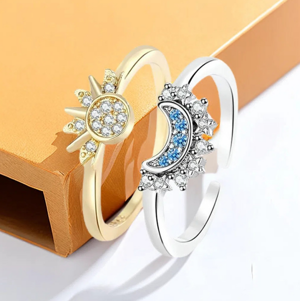 Sun and Moon Stacking Rings – Cross Border Diamond Couple Rings in Niche Premium Light Luxury